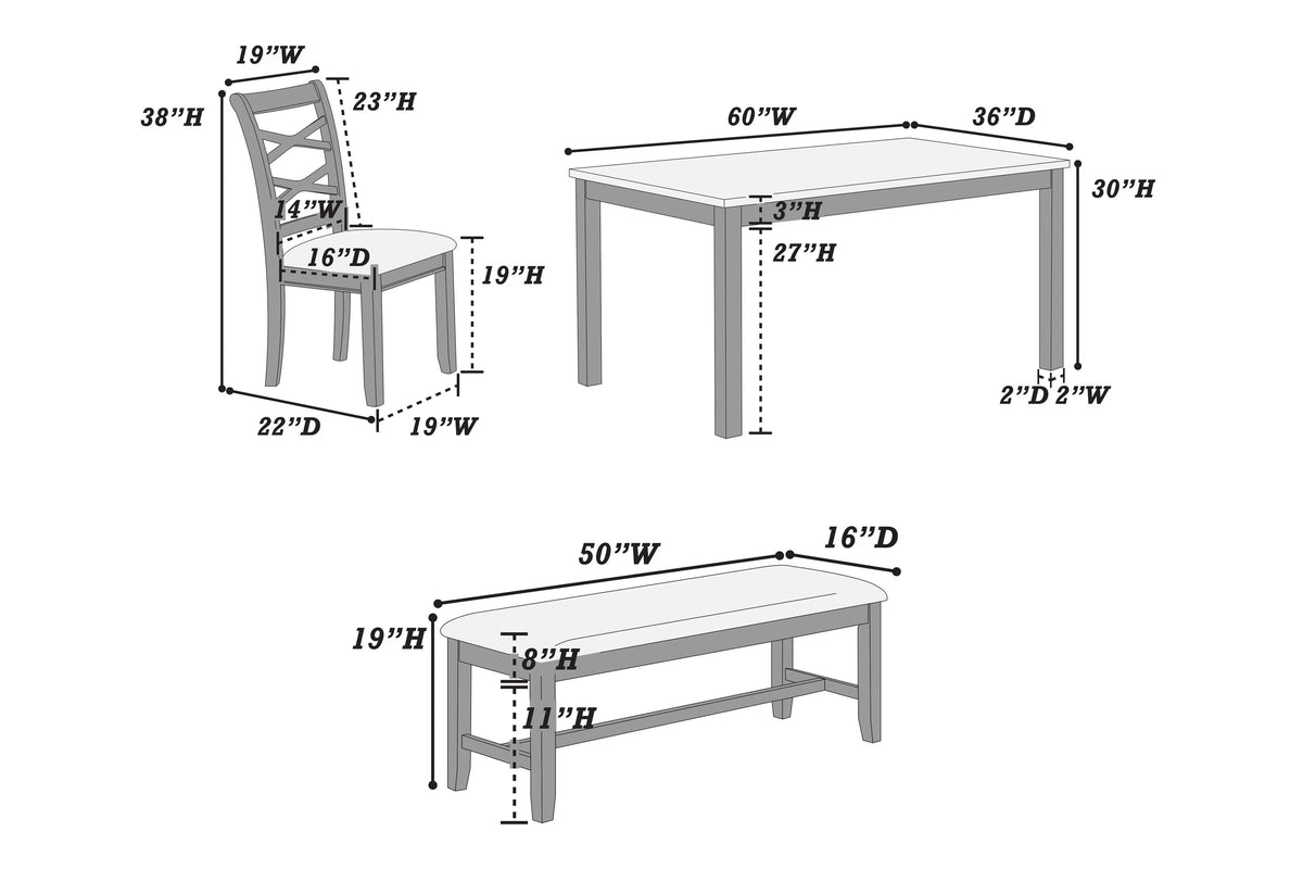 The Ashton Charcoal Dining Set – 6 Piece