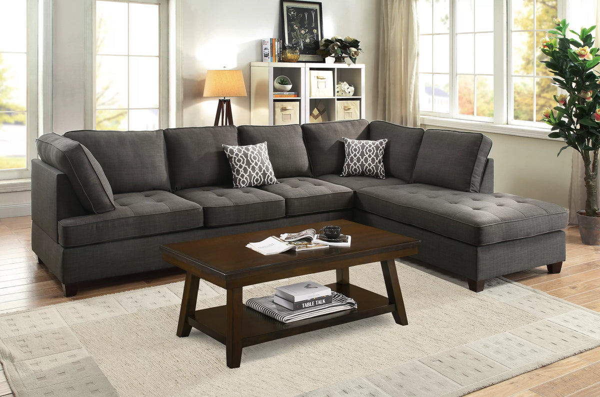 The Whitaker Ash Black Sectional – 2 Piece