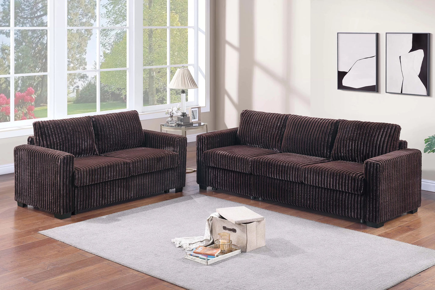 The Haven Dark Gray Sofa Set – 2 Piece