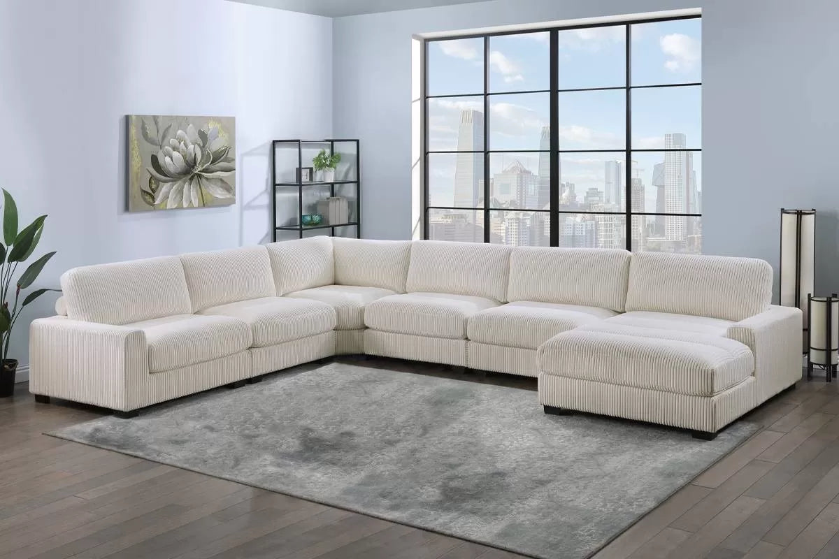 Summit beige 6-piece XL modular sectional with chaise