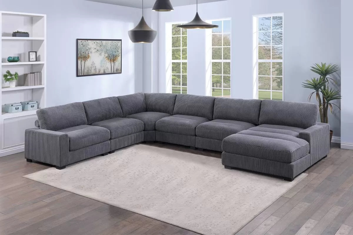 Summit dark gray 6-piece XL modular sectional with chaise