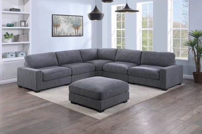 Summit dark gray 6-piece XL modular sectional with ottoman