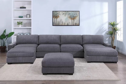 Summit dark gray 6-piece XL modular sectional with chaise and ottoman