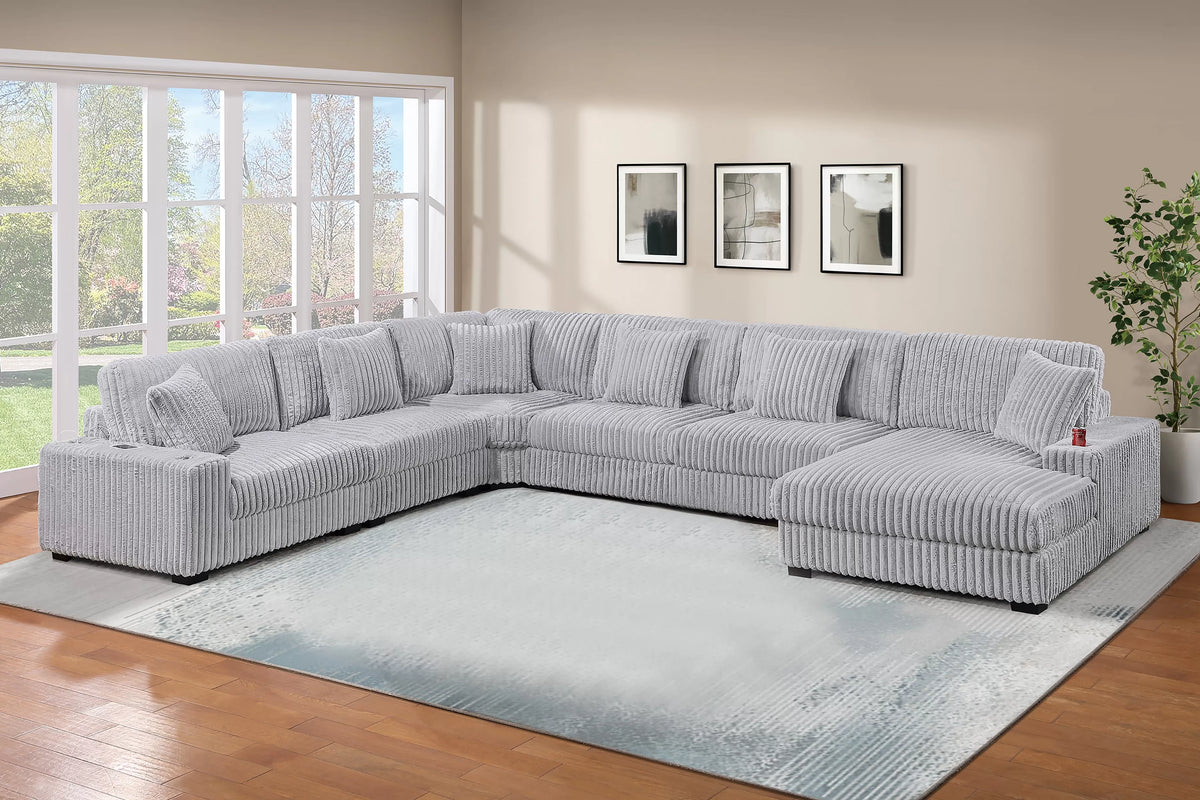 Summit gray 6-piece set with chaise