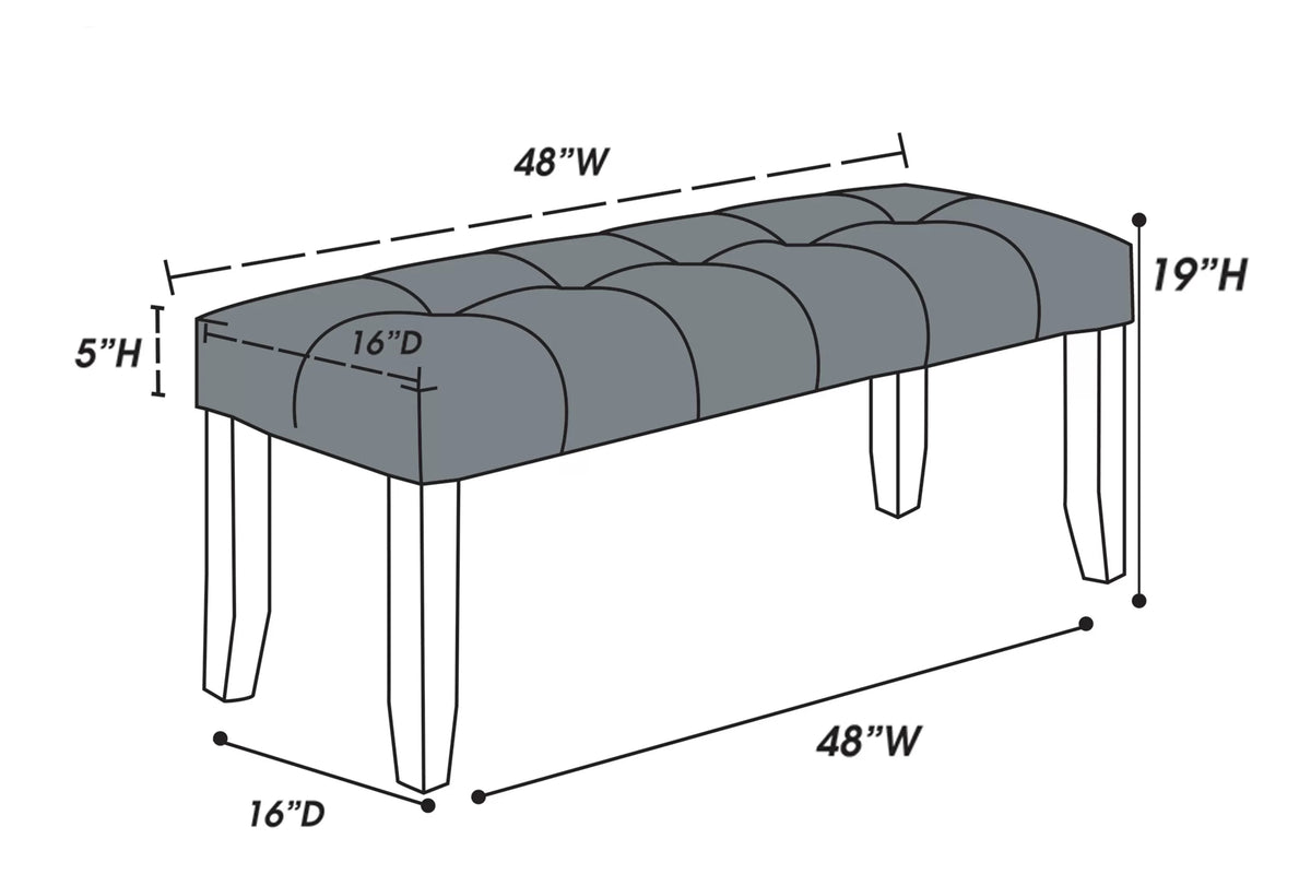 The Regent Black PU Dining Bench - view 8