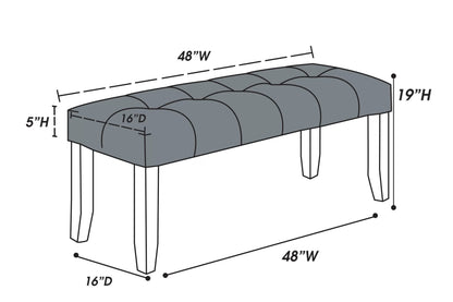 The Regent Black PU Dining Bench - view 8
