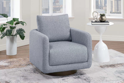 The Pebble Gray Boucle Swivel Chair - view 1