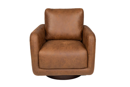 The Chestnut Leather-Like Swivel Chair - view 2