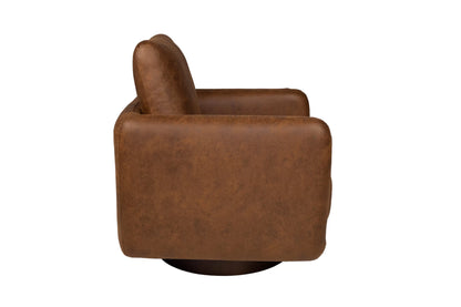 The Chestnut Leather-Like Swivel Chair - view 3