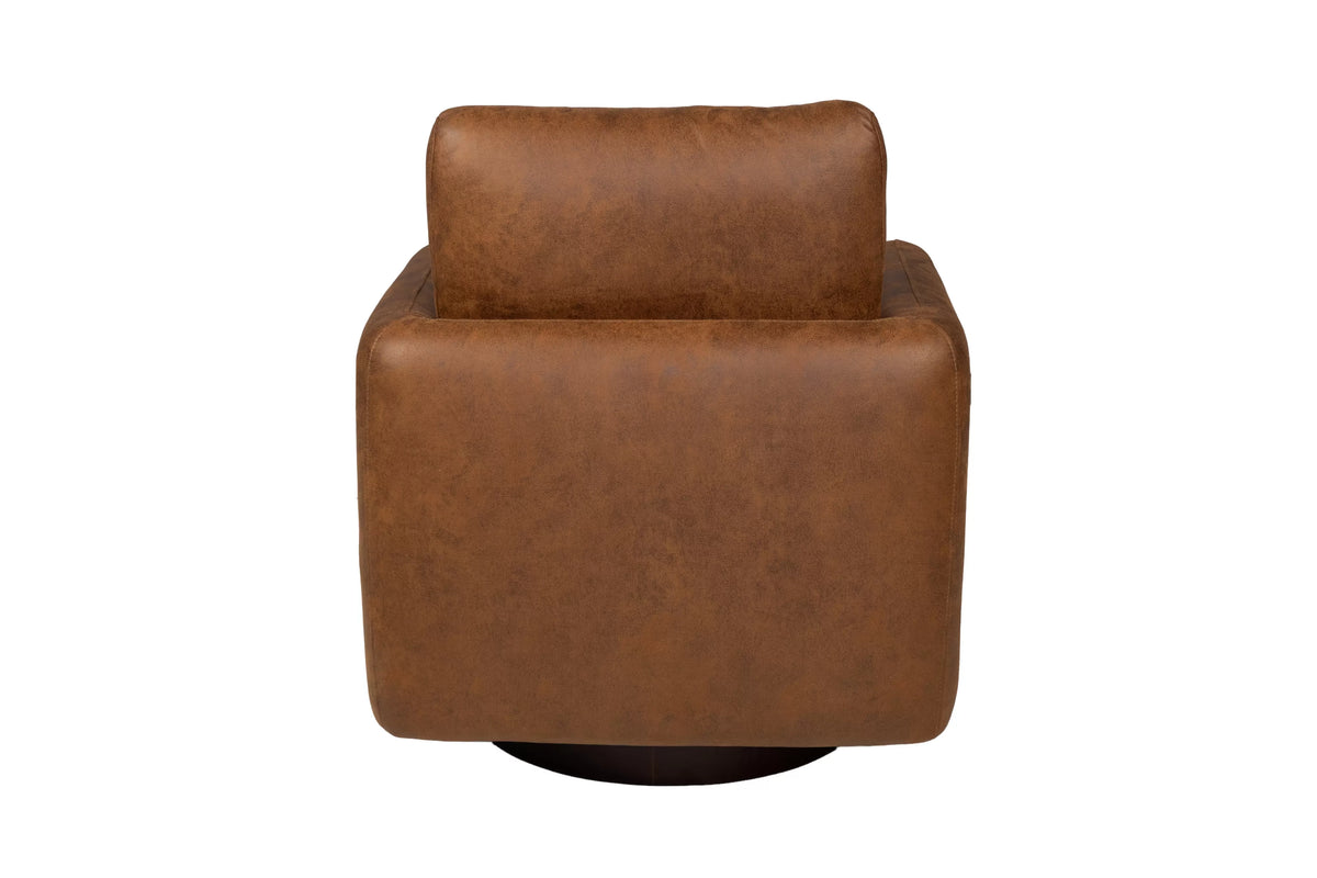 The Chestnut Leather-Like Swivel Chair - view 4