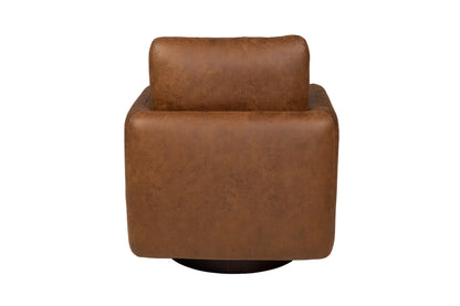 The Chestnut Leather-Like Swivel Chair - view 4