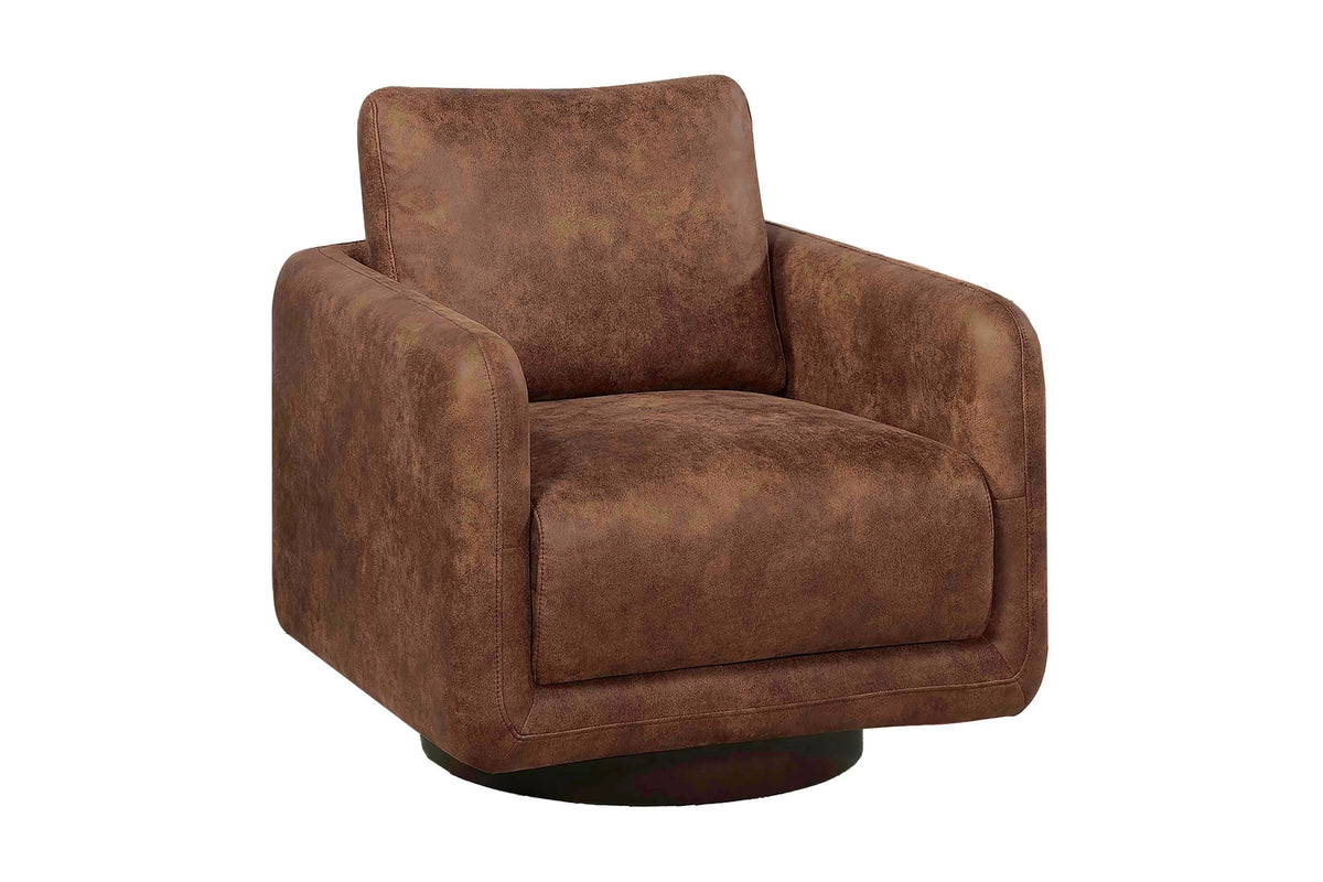 The Chestnut Leather-Like Swivel Chair - view 8