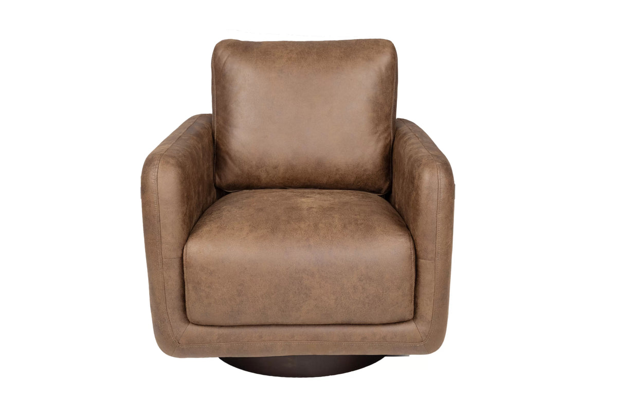 The Auburn Leather-Like Swivel Chair - view 2