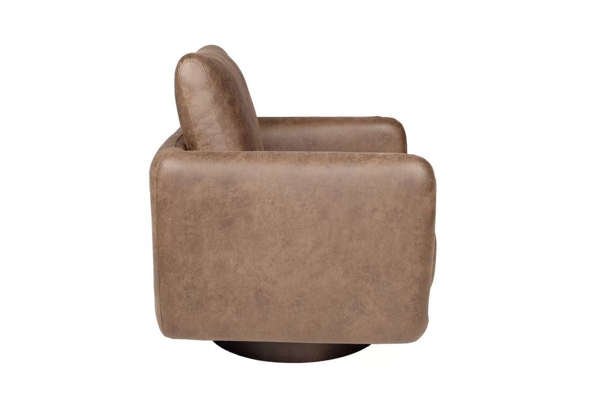 The Auburn Leather-Like Swivel Chair - view 3