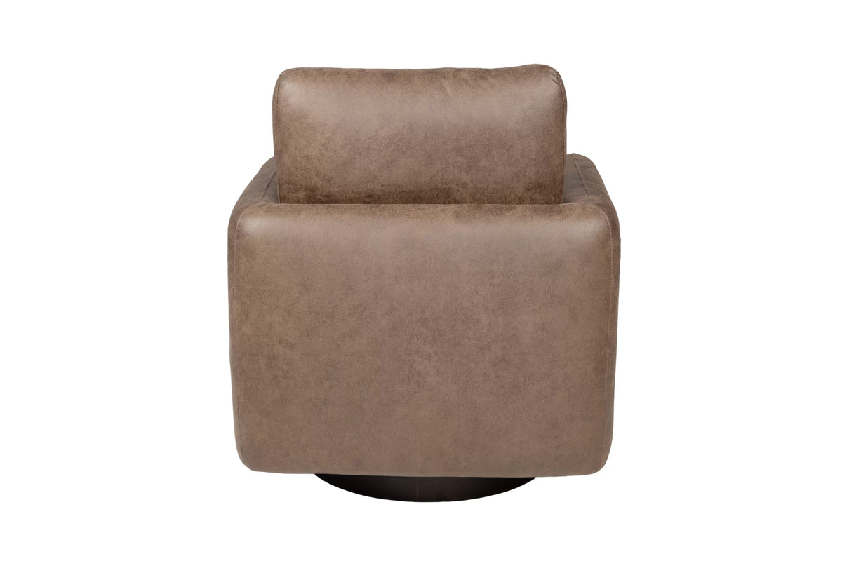 The Auburn Leather-Like Swivel Chair - view 4