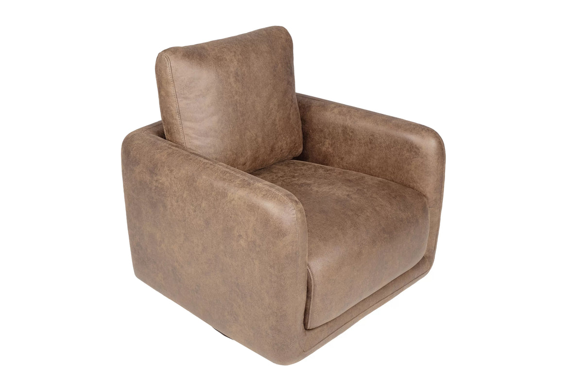 The Auburn Leather-Like Swivel Chair - view 5