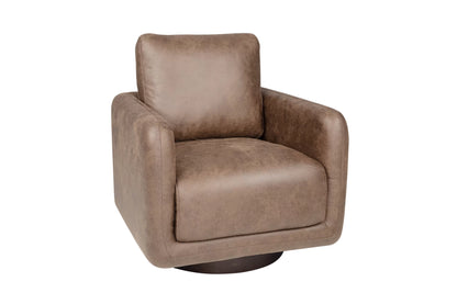 The Auburn Leather-Like Swivel Chair - view 6