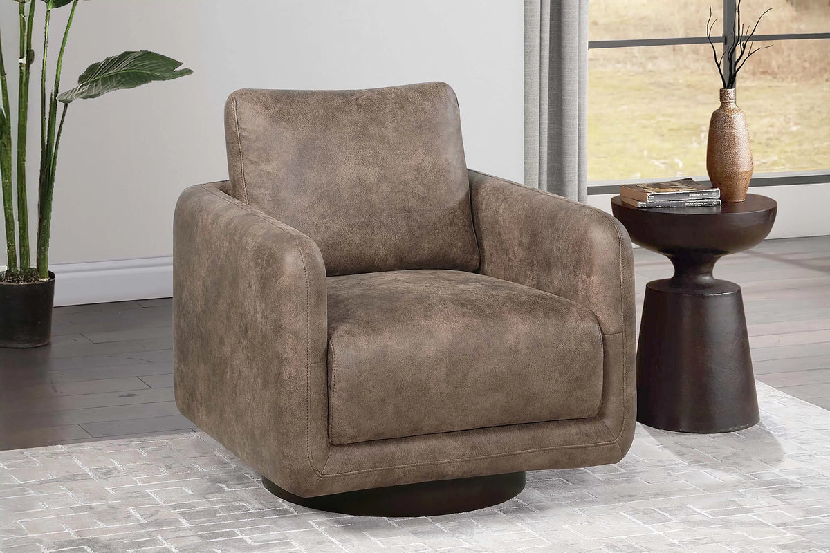 The Auburn Leather-Like Swivel Chair - view 1