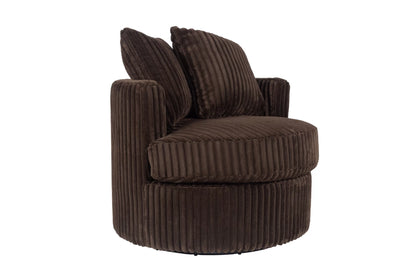 The Cocoa Fur Corduroy Swivel Chair - view 4