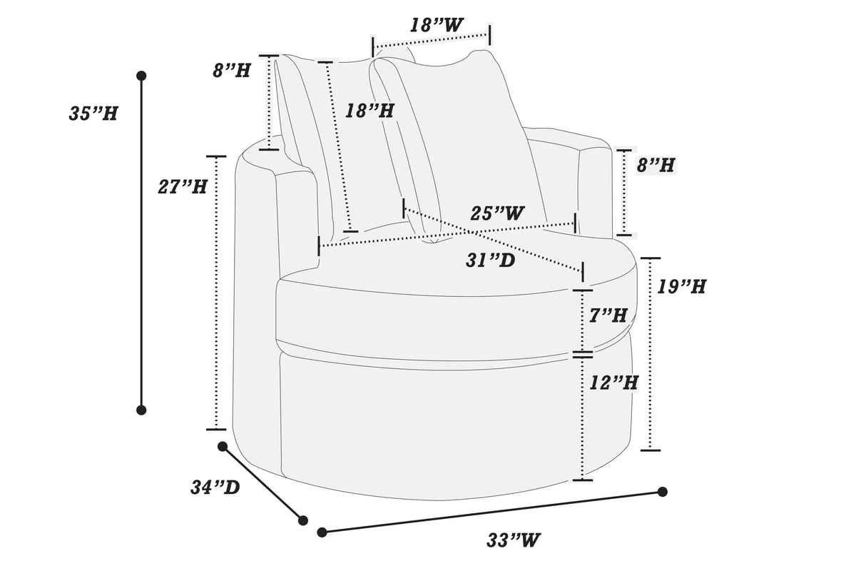 The Cocoa Fur Corduroy Swivel Chair - view 9