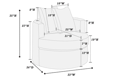 The Cocoa Fur Corduroy Swivel Chair - view 9