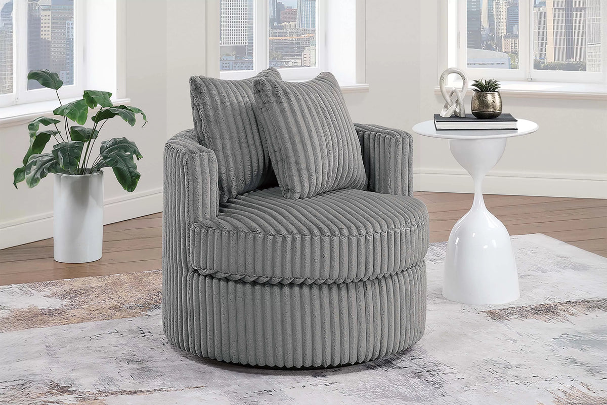 The Fog Fur Corduroy Swivel Chair - view 1