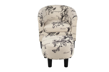 The Botanica Script Accent Chair with Ottoman - view 2