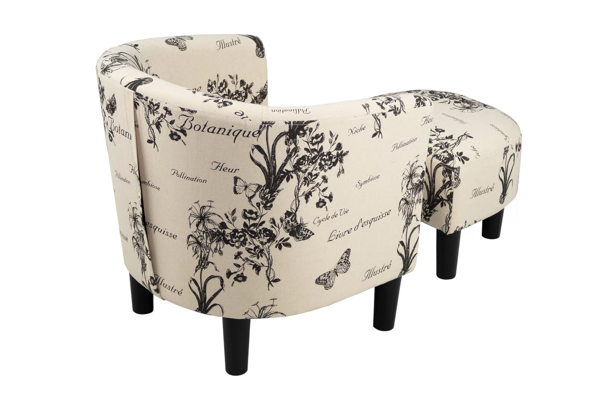 The Botanica Script Accent Chair with Ottoman - view 6