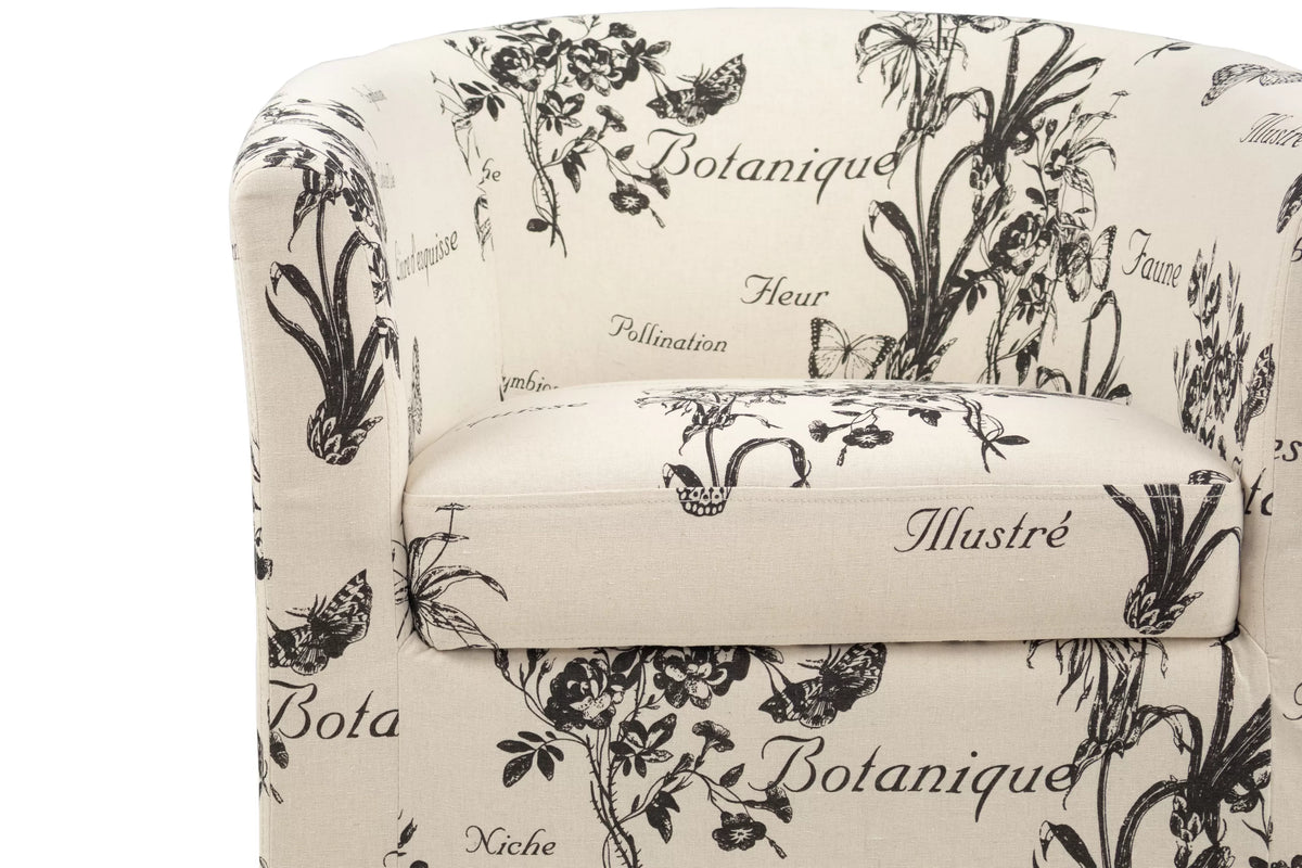 The Botanica Script Accent Chair with Ottoman - view 7