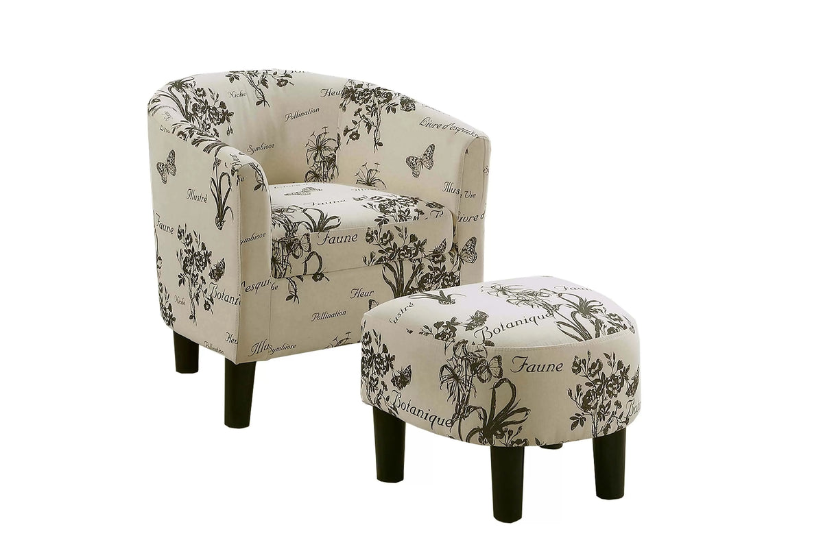 The Botanica Script Accent Chair with Ottoman - view 8