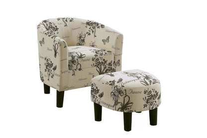The Botanica Script Accent Chair with Ottoman - view 8