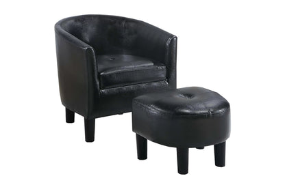 The Onyx Faux Leather Accent Chair with Ottoman - view 6