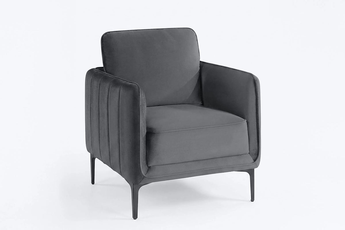 The Slate Gray Velvet Accent Chair - view 3