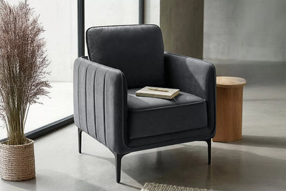 The Slate Gray Velvet Accent Chair - view 4