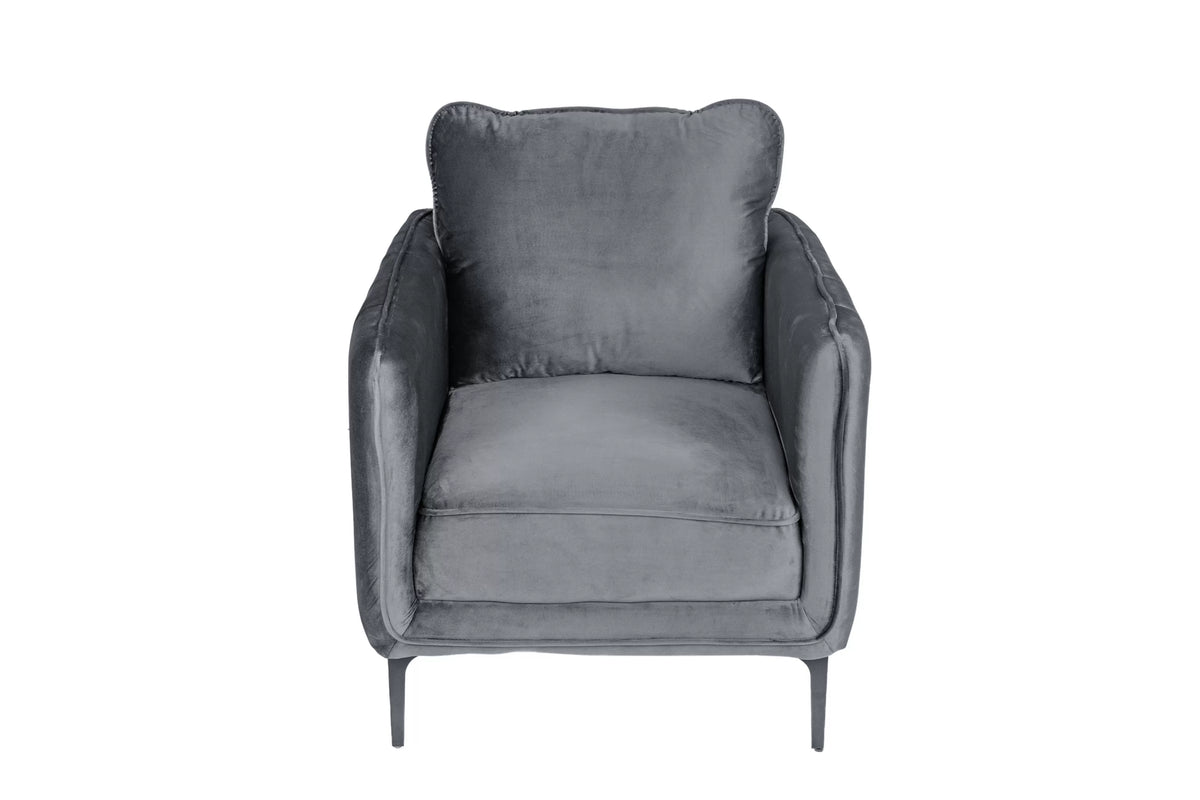 The Slate Gray Velvet Accent Chair - view 5