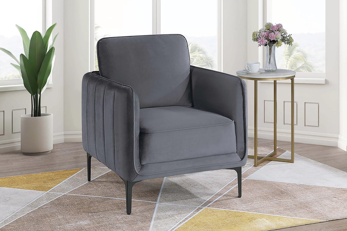 The Slate Gray Velvet Accent Chair - view 1