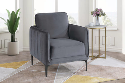 The Slate Gray Velvet Accent Chair - view 1