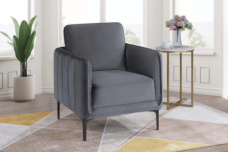 Silla Slate Gris de Terciopelo Decorativa