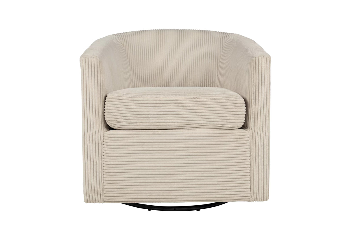The Dune Beige Corduroy Swivel Chair - view 2