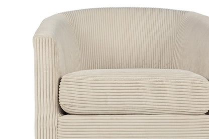 The Dune Beige Corduroy Swivel Chair - view 3