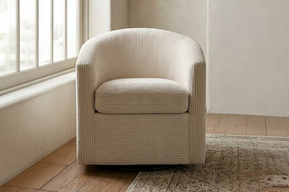 The Dune Beige Corduroy Swivel Chair - view 7