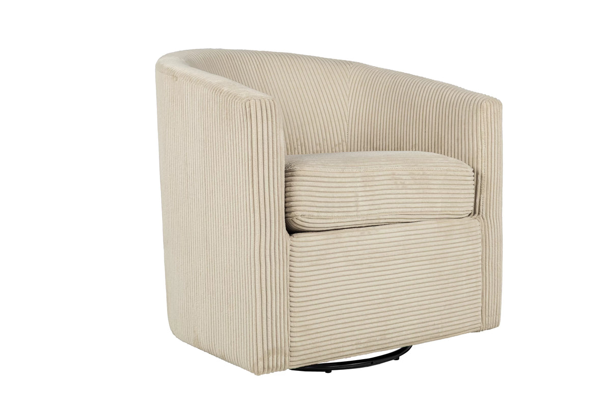 The Dune Beige Corduroy Swivel Chair - view 8