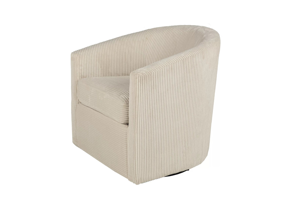 The Dune Beige Corduroy Swivel Chair - view 11