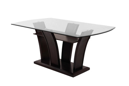 The Merritt Glass Top Black PU Dining Set – 7 Piece - view 7