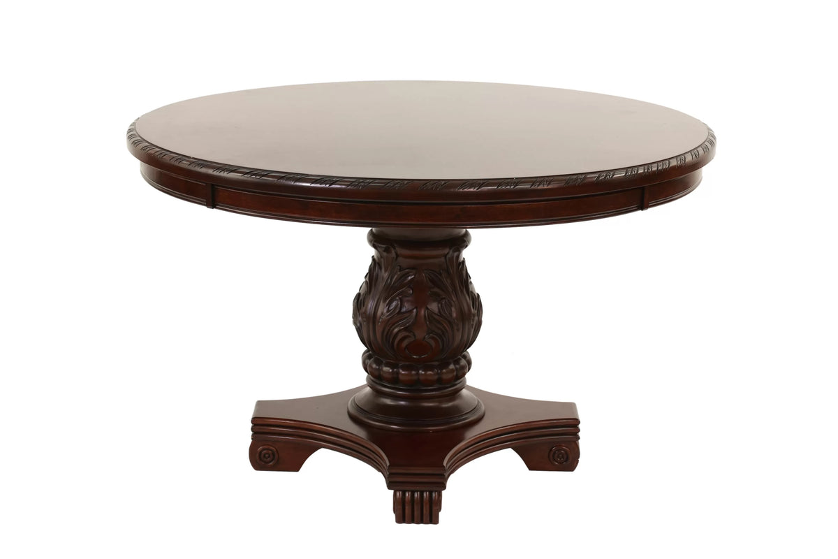 The Clovis Carved Round Dining Set with Buffet & Hutch – 6 Piece - view 4
