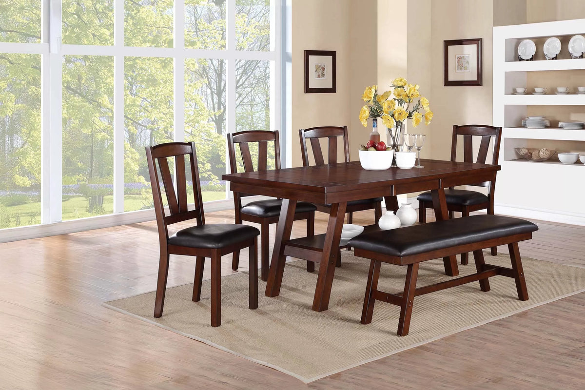 The Langston Dining Set with Bench – 6 Piece - view 1