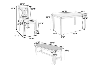 The Mason Espresso Dining Set – 6 Piece