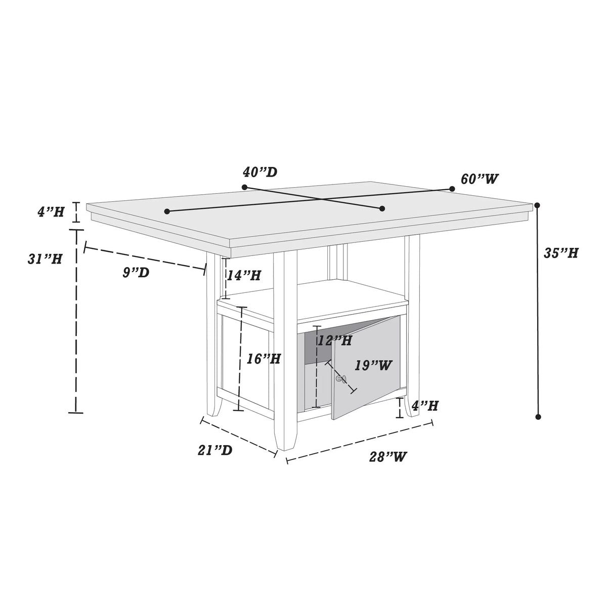 The Regent Counter Height Dining Table - view 8