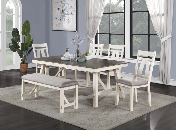The Thornton Dining Set with Bench – 6 Piece