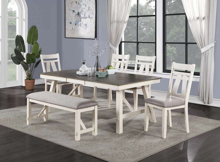 Juego de Comedor Thornton con Banca – 6 Piezas